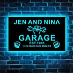 Custom Garage LED Sign, 12.0 inches × 7.0 inches, Wood, Art Deco, Personalized Garage Neon Light, Wall Mount, Neon Light, Property Decorative Signage