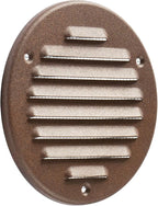 Vent Systems - 4 Inch (Inner) Pack of 10 Brown Metal Round Soffit Air Vent Grille Cover, Register air Vent Deflector, Louver - Built-in Mesh - HVAC for Bathroom, Home Office, Kitchen 5 Inch (Outer)
