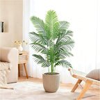 Artificial Fake Palm Tree 4FT Tropical Faux Palm Trees in Pot with 13 Trunks and Real Bark Design Areca Floor Plant Faux Palm Plant for Indoor Outdoor Home Decor