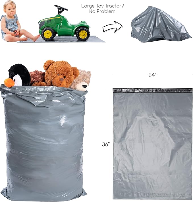 Large Shipping Bags | Jumbo Poly Mailers for clothes | Strong Thick Mailing Bags with Self Adhesive | Self Sealing Shipping Envelopes (24x36-25 Bags)