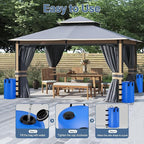Canopy Water Weights Bag, 220 lb Canopy 4 Leg Weights Bag, Portable 25L Water Bag Windproof Fixed Water Tent Weights, for Outdoor Pop Up Tent, Canopies, Gazebo, Shelter, 4 Pack (25L Blue)