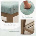 Entryway Shoe Bench with Cushion, End of Bed Bench,Upholstered Bench for Kitchen, Bench with Solid Wood Shelf, Fabric Ottoman Bench for Hallway, Living Room (Teal)