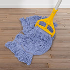 kCarpolyGeneral Cleaning Mop Heavy Duty Commercial Replacement, Heavy Duty Mop Head Commercial Replacement ，Wet Industrial Blue Cotton Looped End String Head Refill (Pack of 3) Blue