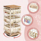 360 Rotating Earring Display Stands for Selling, Earring Rack Display Holder Stand, Jewelry Display for Vendors Selling Earring Cards, Necklaces, Bracelets, Hair Accessories (48 Hooks)
