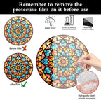 Acrylic Stained Panel Hanging-Radiant Floral Display Round Window Hanging Ornament,Wall Art Panel for Indoor/Outdoor Decor,Gift,Birthday for Women, Men, Wife, Aunt, and Mom 7.8in