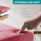BRIAN & DANY Small Ottoman with Storage, Small Storage Ottoman, Folding Foot Stool with Wood Legs for Living Room and Bedroom Linen Rest Seat, 12.6"x12.6"x12.8" - Hot Pink
