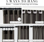 XTMYI Chocolate Brown Curtains 96 Inches Long 2 Panel Set,Sheer Linen Pleated Back Tab Window Drapes Curtains for Living Room 96 Inch Length,Dark Brown