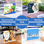 Acrylic Sign Holder 7x5,6 Pack Clear Sign Holder Double Sided Table Menu Horizontal Desktop Display Stand Paper Flyer Holder Tabletop Sign Holder Suitable for Restaurants, Office, Store, Hotels