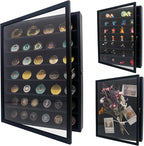 GMFrames 16x20 Wooden Shadow Box Frame with Removable Shelves Deep Display Case for Military Medals Keepsakes Black