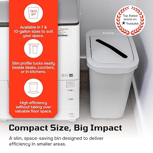 City Box 10 Gallon Four Bin Station for Trash and Recycling with Lids for Residential, Business, and Commercial Recycling - NYC Compliant (Four Bin Cans Paper Organics Waste)