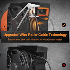 SURAIELEC 80 FT Retractable Extension Cord Reel, 14 AWG SJTOW Power Cord for Garage & Workshop, 10A Circuit Breaker, Wall/Ceiling Mount, Upgraded Anti-Tangle Roller Design, ETL Listed, Orange