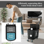 HOMCOM Compact Mop Bucket with Wringer on Wheels for Floor Cleaning, 21 Quart, Separate Dirty and Clean Water, for Home, Apartment, Black