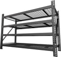 8000LBS 78 "W x 24 "D x 72 "H Garage Shelving, 4-Tier Industrial Iron Shelving Unit Garage Storage Rack for Basement Warehouse, Black
