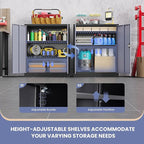 Metal Storage Cabinet,Locking File Cabinet with Doors and Adjustbale Shelves,Tool Steel Cabinets for Garage,Home Office,School,Gym(Grey & Black)