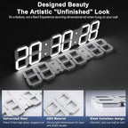 Large Digital Wall Clock 27" with Remote Control,3D Led Clock Adjustable Brightness Timer 12/24 Hr Time/Date/Temperature for Living Room/Office/Restaurant