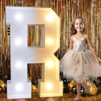 Pooqla 3FT Marquee Light Up Letters, LED Big Mosaic Marquee Letters 3 Feet, Giant LED Sign for Balloons Birthday Anniversary Wedding Party Decoration, Cool White and Warm White Letter R