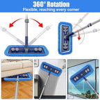 Microfiber Mops for Floor Cleaning - 3 Thickened Washable Pads - Floor Dusters for Hardwood with 55” Adjustable Handle - Wet Dry Dust Mop for Pet Hairs Walls Tile Wood Laminate Home Kitchen