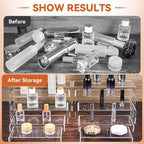 10 Pcs Large Acrylic Display Risers, 2 Sets Clear Risers Display Stands, 0.19" Thick Large Acrylic Risers for Display, Clear Rectangular Display Shelf for Showcase Cupcake Dessert Toys Perfume