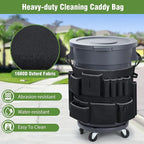 4PCS Trash Can Caddy Bags Fit 32-55 Gallon Garbage Bin, Garbage Bin Caddy Bag with 13 Pockets Compatible with Brute & Uline, Commercial Cleaning Supplies Organizer Bag & Janitorial Duties(4PCS)