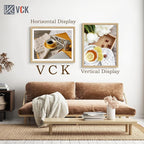 VCK 24x30 Oak Wood Frame for Poster & Picture, Natural Solid Wood Photo Frames 5 Pack, Wall Mounting Hanging