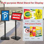 Heavy Duty Sign Holder Stand 8.5x11 Inch - Pedestal Floor Standing Sign Holder with Weighted Base - Vertical & Horizontal Poster/Menu Stand for Indoor/Outdoor Business Store Advertising, Black
