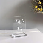 UNIQOOO 4" Clear Acrylic Stand | 6 Pack 3mm Slot Wedding Sign Holders, Perfect for Wedding, Table Number, Exhibition, Office, Restaurant, Business