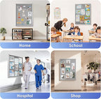 SWANCROWN Enclosed Bulletin Board 48x36in, Tamperproof Lockable Grey Felt Board Wall Display Case with 2 Locks for Office School Commerce, Aluminum Frame