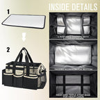 Wearable Cleaning Caddy, Cleaning Caddy Supplies Organizer with Handle & Shoulder Straps for Housekeepers, Under Sink & Car Cleaning Tool Organizers Bag with 4 Foldable Divider (YellowFlower)