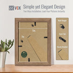 VCK 5x7 Picture Frame 2 Pack - Walnut, High-End Wood Poster Frames with Tempered Glass, Display 4x6 Photo with Mat or 5x7 without Mat, Art Gallery-Quality, Wall Hanging/Tabletop, Walnut
