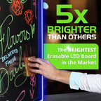 LED Writing Message Board 23x27 – Illuminated Erasable Neon Chalkboard Sign with Remote & Markers – Light Up Menu Board for Restaurants, Bars, Food Trucks & Classrooms