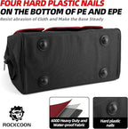 Tool Bag 16'', Multi-pocket Tool Organizer with Shoulder Strap, Heavy Duty Tote with for Tool Storage, Black & Red
