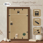 VCK 11x17 Picture Frame 5 Pack, Brown Wood Poster Frame with Exclusive Wood Grain, Wall Hanging