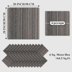 24 Tiles 20 X 20 Inch Carpet Tiles Floor, Carpet Squares for Living Room Bedroom Office, Stripe Light Grey (64.5 Sq.Ft per Box)