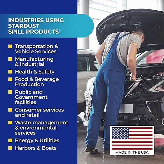 Stardust Spill Products Oil-Only Spill Kit – OSHA Compliant Solution for Vehicles, Industrial, & Restaurant Use, Emergency Response Oil Cleanup, 2-Pack