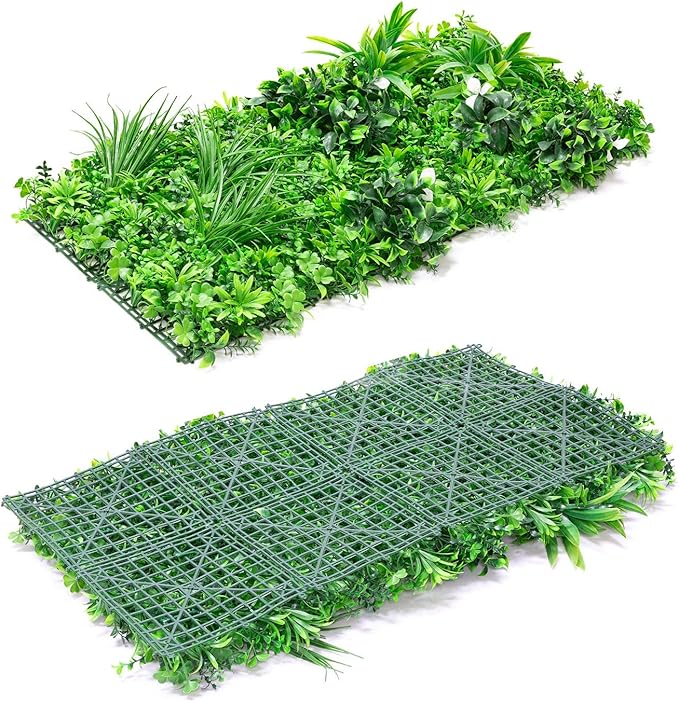 NatraHedge Artificial Maui Living Wall Vertical Garden for Outdoor Hedge Installments or Indoor Decor (5 Pack) 28 SQF