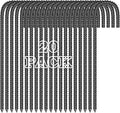 20 Pieces 12-Inch Metal Garden Ground Stakes Galvanized Steel J Shape Hook Rebar Stakes, Heavy Duty Tent Stake Chain Link Fence Stake for Outdoor Lawn Decorations, Black