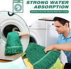 Nuogo 10 Pcs Commercial Mop Head Replacement Floor Cleaning Wet Heavy Duty Commercial Mop Refills General Cleaning(27.6 Inch,Green)