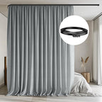 Room Divider Curtains with Flexible Ceiling Tracks Set,Blackout Curtain Ceiling Mount Curtain Track Privacy Room Dividers Ceiling Track Curtain Rod(Grey Drape & Black Rail W 10 × H 8 FT)