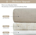 NICETOWN Taupe Thick Linen Curtains 96 Inches Long for Living Room 2 Panels Set, Back Tab/Rod Pocket with Pleat Tape Privacy Added Window Treatments for Farmhouse/Bedroom, Natural, W55 x L96