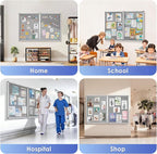 SWANCROWN Enclosed Bulletin Board 48x36in, Tamperproof Lockable Grey Felt Board Wall Display Case with 2 Locks for Office School Commerce, Aluminum Frame, Pack of 2