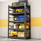 Garage Shelving Units, Heavy Duty 5-Tier Storage Shelves, Metal Adjustable Storage Rack, Steel Shelves, 2750 lbs Capacity, Industrial Shelving for Heavy Tools (Black, 16"Dx36"Wx70"H, 5-tier)