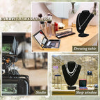 6 Pcs Necklace Display Stand Necklace Holder Jewelry Bust Display Stands for Selling Home Store Trade Shows Photography Props Retail(Black,Velvet)