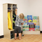 Factory Direct Partners 13138-NT Birch 2-Section Coat Locker with Bench, Storage Cubbies and Coat Hooks - Natural