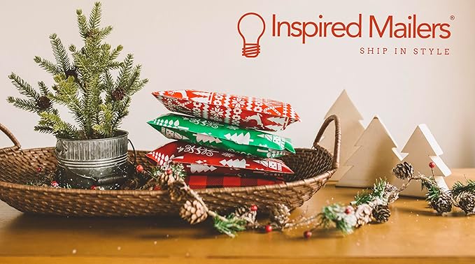 Inspired Mailers - Poly Mailers 10x13-100 Pack - Polar Bears (Blue) - Holiday Poly Mailers - 10x13 Shipping Envelopes - Christmas Packaging Bags