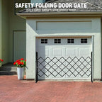 65.35"/W X 59.05" Folding Security Gate,U-Shape Single Folding Door Gate,Flexible Expanding Security Gate with 360° Wheels,Mobile Barricade Safety Barrier