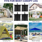 PATIKIL 17" x 16" Canopy Weight Sand Bags, 4 Pieces 600D Oxford Waterproof Leg Weights Sand Bags for Outdoor Canopy Tent Sun Shelter Patio Ladder, Black