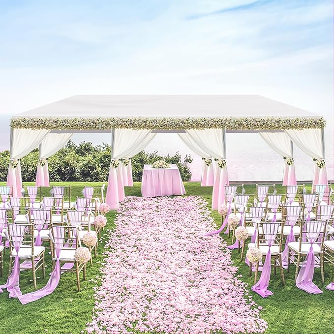 10x30 FT Party Tent, Outdoor Wedding Tents for Parties, Canopy Event Tent with 7 Removable Sidewalls, Waterproof Gazebo Shelter for Birthday Parties, Weddings, BBQs & Events (10X30FT-7Sides White)