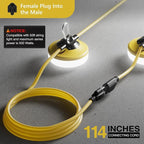 LED Construction String Lights 100FT, 3 Prong, 10000 LM, 5000K LED String Work Lights, 100W Temporary Lighting for Job Site Outdoor Indoor, IP65 Waterproof Temporary Construction Lights, ETL Listed
