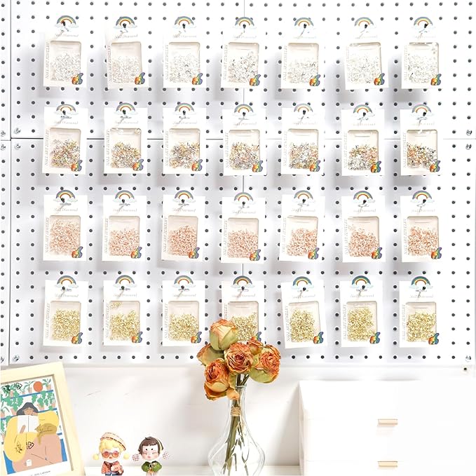 HUHOLE Pegboard Hooks 2 Inch 50PC, Ideal Garage Organization, Wall Storage Tool Organizer, Fit 1/4" 1/8" Peg Board with Plastic Tip (Silver, 2 Inch)
