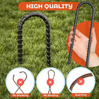 Happin® 12 Inch Heavy Duty Ground Anchors, Garden Stakes U Hook, Tent Stakes Heavy Duty, Chain Link Fence Anchors, Ground Anchors Screw in, Yard Stakes, Galvanized Steel, (4 Pack, Black)